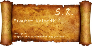 Stauber Kristóf névjegykártya